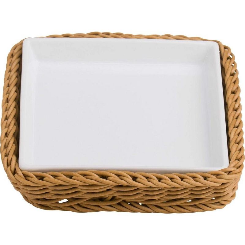 Saleen Square Wicker Basket with Porcelain Insert - The Perfect Blend of Elegance and Durability, 3 of 6