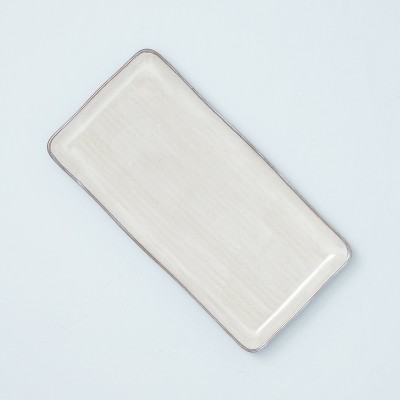 7" x 14" Glazed Stoneware Serving Platter Light Gray - Hearth & Hand™ with Magnolia