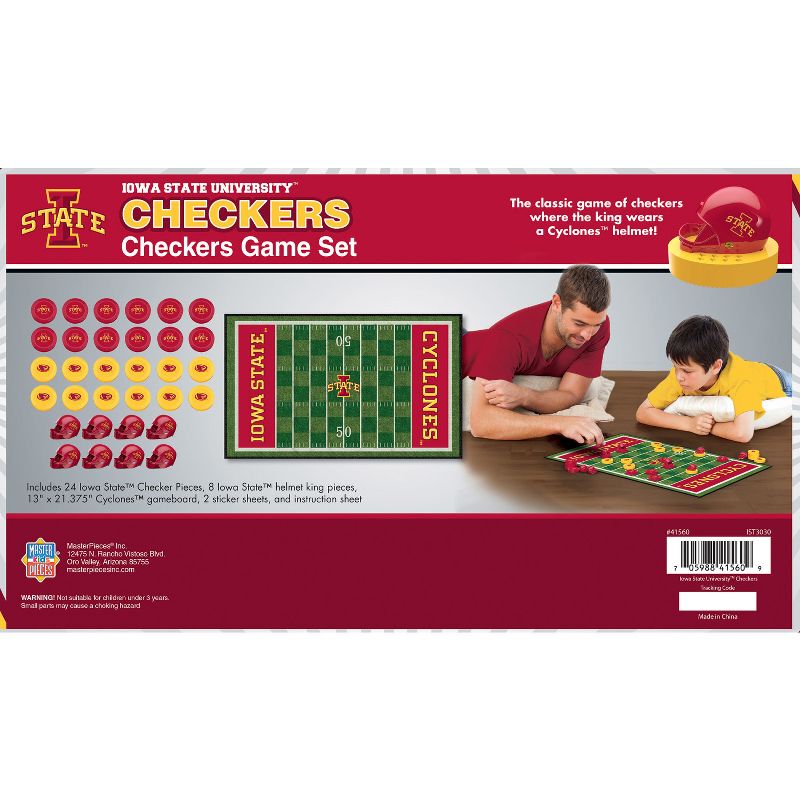 MasterPieces Officially licensed NCAA Iowa State Cyclones Checkers Board Game for Families and Kids ages 6 and Up, 4 of 7