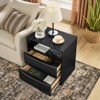 SKRAN Mid Century Nightstand with Charging Station & Outlet Hole & 2 Solid Wood Drawers,Farmhouse Dresser  with Open Shelf & Drawer - 2 of 4
