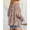Women's Floral Smocked Off Shoulder Top - DAVI & DANI - 2 of 4