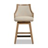 Jennifer Taylor Home Bahama 26" Cane Rattan High-Back Swivel Counter Stool with Recessed Arms, Taupe Beige Textured Weave - 2 of 4