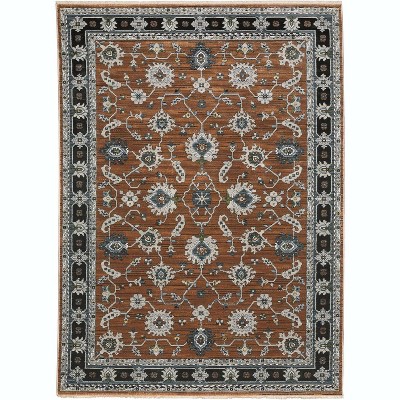 Oriental Weavers Keira KEI05 Rust / Grey Indoor Area Rug - 5'3" x 7'6"