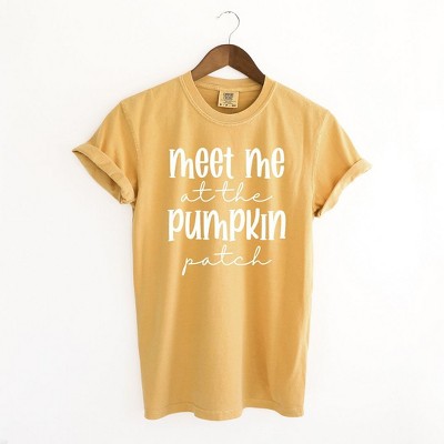 Simply Sage Market Women's Meet Me At The Pumpkin Patch Script Short Sleeve Garment Dyed Tee