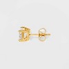 14K Gold Plated Cubic Zirconia Stud Earrings - A New Day™ Clear/Gold - image 3 of 4