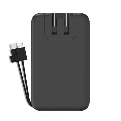 Mycharge Powerhub Ultra 10000mah/15w Output Power Bank With Integrated  Charging Cables - Black : Target