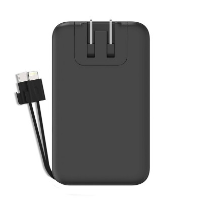 Mycharge Amp Prong Max 20000mah/12w Output Power Bank With Integrated  Charging Cable - Black : Target