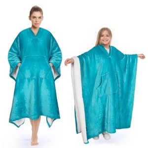 Tirrinia Fleece Wearable Blanket Super Soft Comfy Plush Fleece  for Women Men Throw Wrap Cover Indoors or Outdoors , 55''x 80'' - 1 of 4