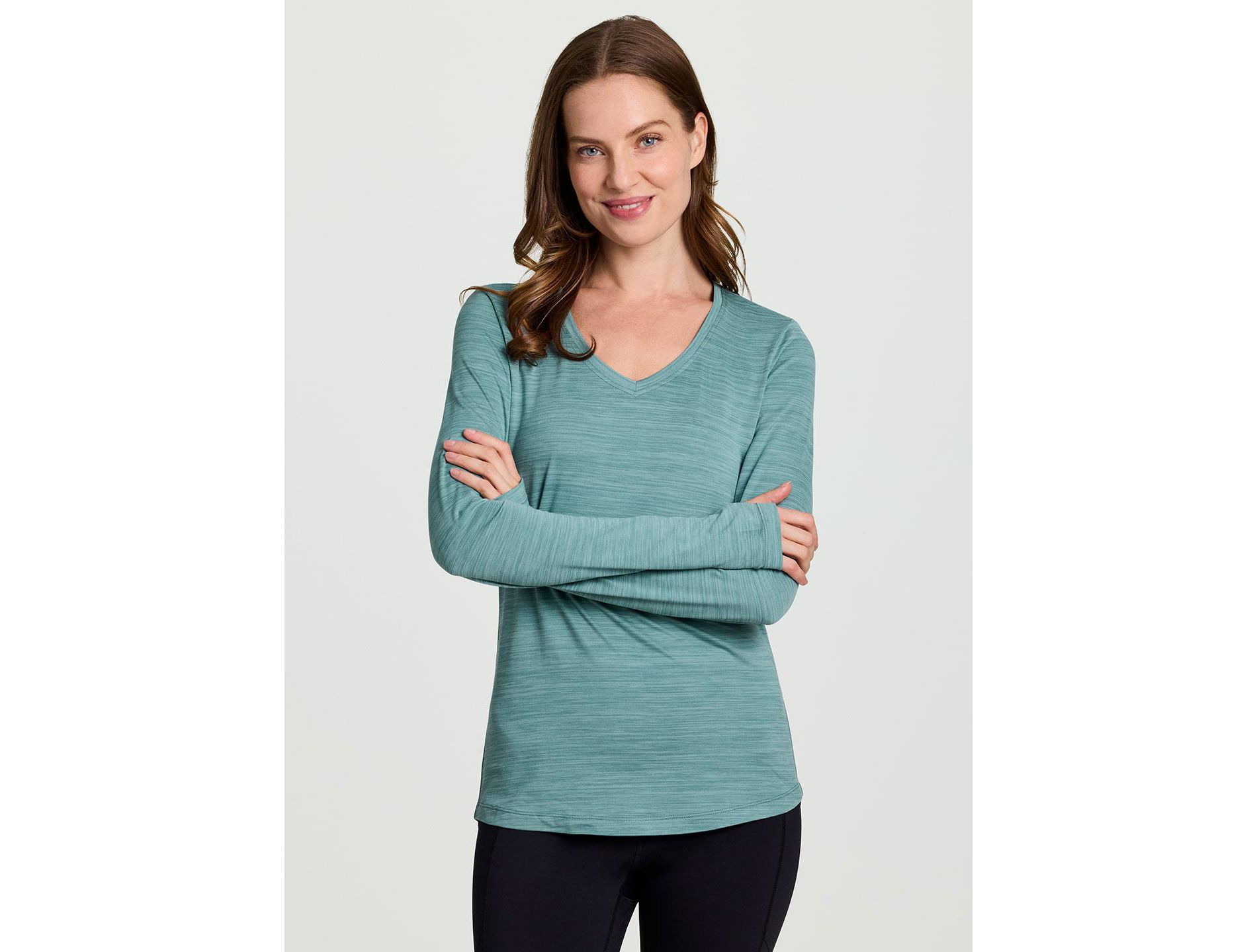 RBX Active Women's Athletic Fit Buttery Soft Quick Drying Long Sleeve Workout Top with Thumbholes