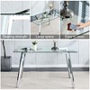 PAGED Rectangular Dining Table Modern Minimalist Kitchen Table with Tempered Glass Tabletop and Metal Legs for Living Room - 3 of 4