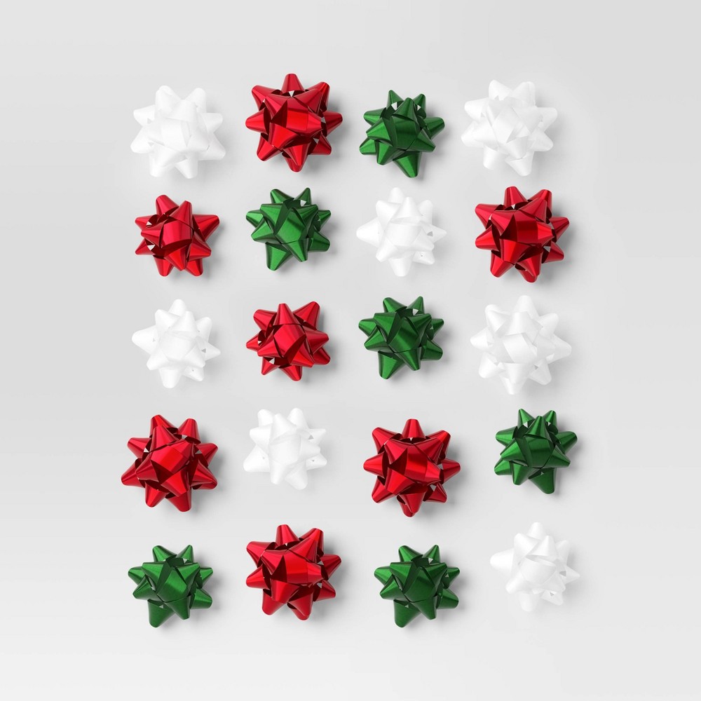 case of 16 20ct Christmas Decorative Bow White/Red/Green - Wondershop™
