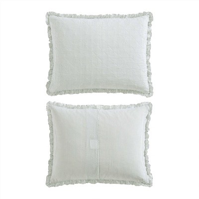 Twin White Cotton Reversible Quilt Set with Frills