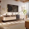 MAYEERTY TV Stand for 80" TV with Double Storage Space, Media Console Table, Entertainment Center with Drop Down Door for Living Room Beige - 3 of 4