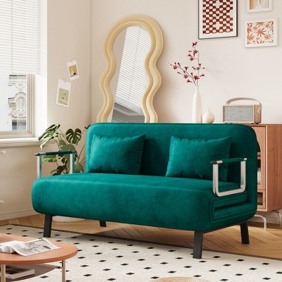VYNXARIA 55inch Convertible Chair Bed,Tri-Fold Sofa Bed,Leisure Chaise Lounge Couch with Sturdy Iron Frame,Comfortable Sleeper Chair