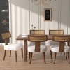Mid Century Modern Dining Chairs Set of 2 with Rattan Back and Solid Wood Legs,Upholstered Accent Side Chairs for Dining Room-Baofuwish - 2 of 4
