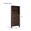 Narrow Shoe Cabinet Entryway Storage Cabinet Freestanding Hidden Shoe Rack Organizer with 3 Flip Drawers, Open Shelves and 2 Hooks, Walnut-ModernLuxe - 3 of 4