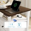 Dyonery Farmhouse Nightstand 18" White End Table with Charging Station & 2 Drawers, Rustic Bedside Table with Storage Shelf for Bedroom - 4 of 4