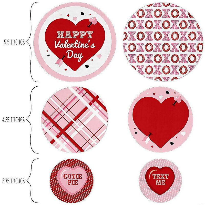 Big Dot of Happiness Conversation Hearts - Valentine's Day Giant Circle Confetti - Party Decorations - Large Confetti 27 Count, 2 of 8