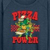 Women's - Teenage Mutant Ninja Turtles - Pizza Power Lightweight French Terry Wide Neck Long Sleeve Shirt - 2 of 4