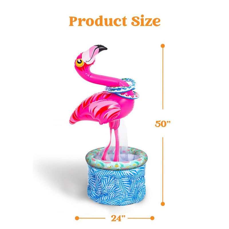 Syncfun 50in Pink Flamingo Inflatable Cooler Ring Toss Game, Beverage Drink Containers Pool Party Decoration, 2 of 7