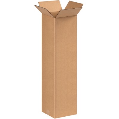 The Packaging Wholesalers Tall Corrugated Boxes 8" x 8" x 30" Kraft 25/Bundle BS080830