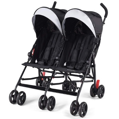 Infans Foldable Twin Baby Double Stroller Kids Ultralight Umbrella ...