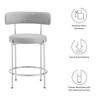 Modway Albie Fabric Counter Stools - Set of 2 – Mid-Century Modern Upholstered Kitchen Island Stools with Padded Seats and Wood Legs - 2 of 4