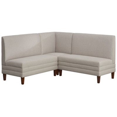Lifestorey Phillips 3pc Upholstered Breakfast Nook Set Beige