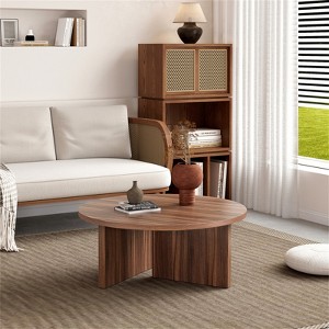 RISOKEYS 31.5" Round MDF Coffee Table - Modern Minimalist & Nordic Elegance Coffee Table for Living Room, Office, and Leisure Area - 1 of 4