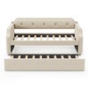 Upholstered Daybed With Trundle, Upholstered Frame, Wood Slat Support Twin Daybed Frame, No Box Spring Required For Living Room, Office, Bedroom - 4 of 4