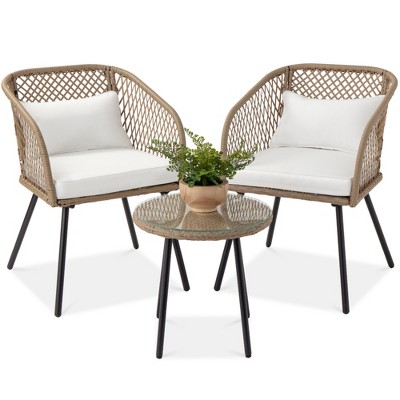 White rattan discount garden furniture sets