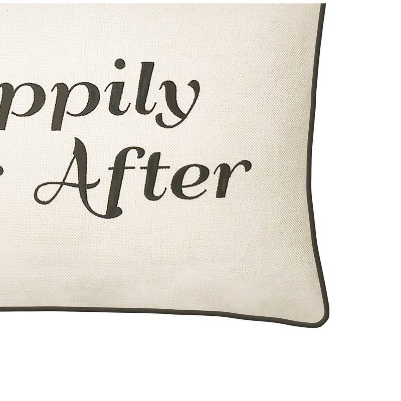 &#39;Happily Ever After&#39; Poly Velvet Lumbar Throw Pillow Ivory - Edie@Home, 4 of 7