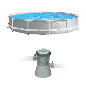 Intex 12 Ft x 30 In Prism Steel Frame Pool | Intex Easy Set Pool Filter Pump - 1 of 4