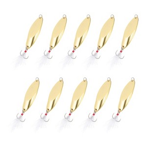 Unique Bargains Treble Hooks Metal Spinner Fishing Lures for Freshwater Saltwater Salmon 10 Pcs - 1 of 4