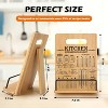 The Ultimate Gift for Cooks: Bamboo Cookbook Stand with Measurement Chart | Adjustable, Sturdy Kitchen Organizer - 2 of 4