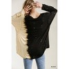 Women's Contrast Color Raw Edge Top - umgee - 2 of 4