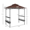 8' x 5' BBQ Grill Gazebo, 2-Tier Outdoor BBQ Gazebo with 2 Side Shelves, Storage Baskets, Ceiling Hook - 3 of 4