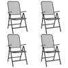 vidaXL Anthracite Metal Mesh Patio Dining Set - Outdoor Garden Furniture with Foldable Chairs and Adjustable Reclining Seating - 3 of 4