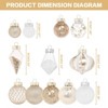 Aoibox Christmas Ball Ornaments Set 34pcs Clear Plastic Shatterproof Xmas Tree Hanging Decorations for Home Party Champagne White - 2 of 4