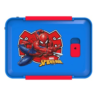 Spider-Man Plastic 3-Section Seal Food Storage Container - Zak Designs: Kids Bento Lunchbox, Dishwasher-Safe
