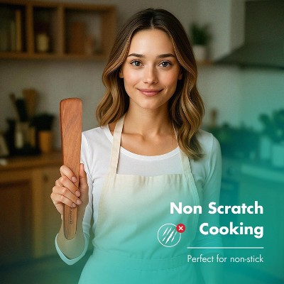 MAGNAWARE 12" Wooden Turner Spatula 2-Pack – Kitchen Cooking Tools — фото 5