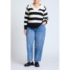 ELOQUII Women's Plus Size Striped Quarter Zip Sweater - image 4 of 4