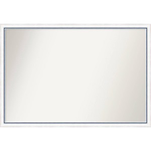 38"x26" Non-Beveled Morgan Wood Bathroom Wall Mirror White/Blue - Amanti Art - 1 of 4