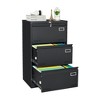 Metal Filing Cabinets with Lock Filing Cabinet Lateral File Cabinet 3 Drawer for Legal Letter A4 F4 Home Office Black One Size - 3 of 4