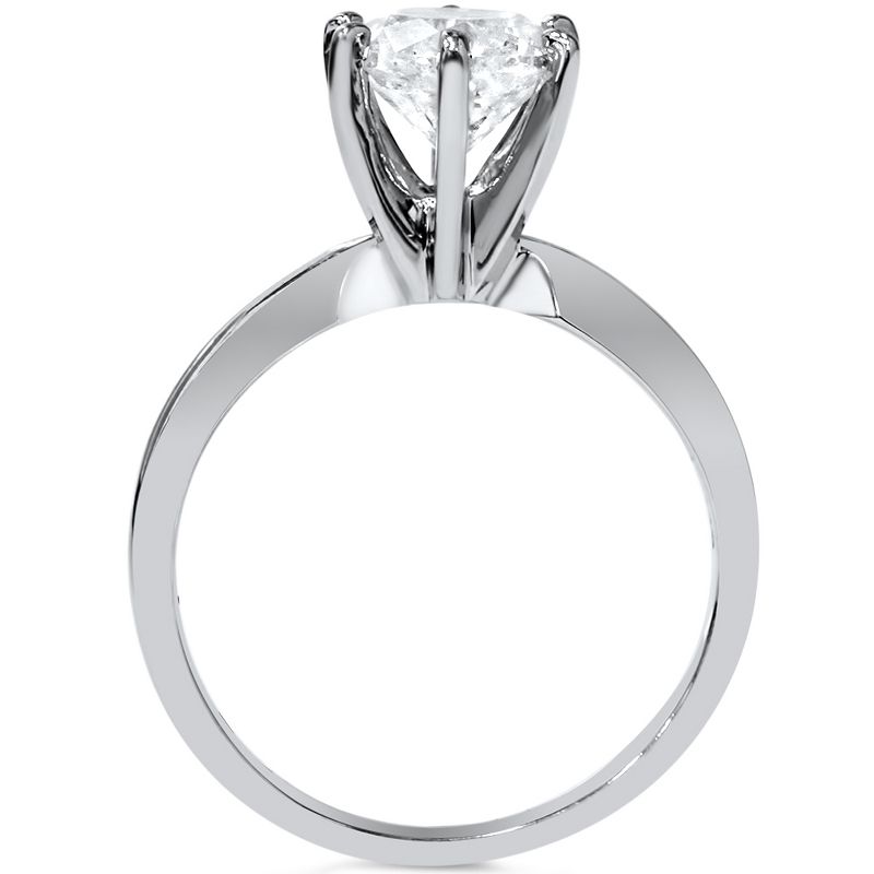 Pompeii3 1/2ct Round Solitaire Diamond Engagement Ring 14k White Gold Enhanced, 2 of 5