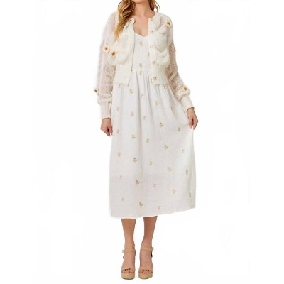 Women's Flower Detail Cardigan Sweater - mystree