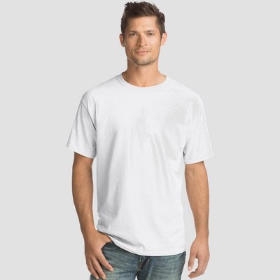 Hanes Men's Big & Tall Essentials Short Sleeve T-shirt 4pk - White