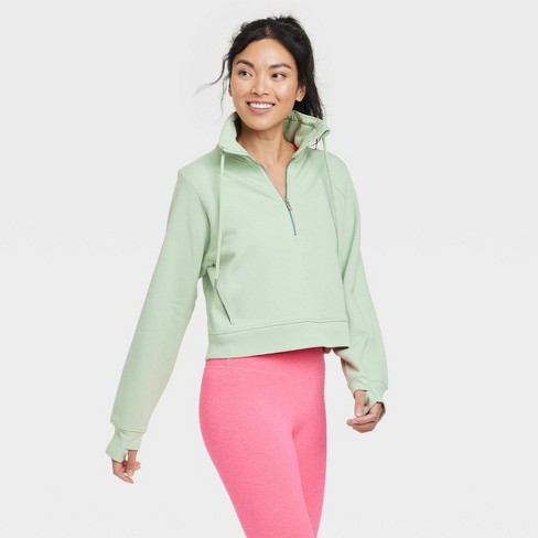 Women's Full Zip Fleece Hoodie - All In Motion™ Green S : Target