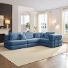 Whisen 118.2" L-Shaped Modular Sectional Sofa Set with 6 Pillows, Oversized Upholstered DIY Combination - 3 of 4