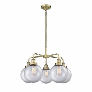 Beacon - 5 Light Stem Hung Chandelier In Art Deco Style-17.38 Inches Tall and 26 Inches Wide - 1 of 1